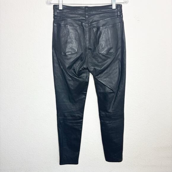 Rag and Bone Black Lamb Leather Skinny Pants 26 - Picture 7 of 12
